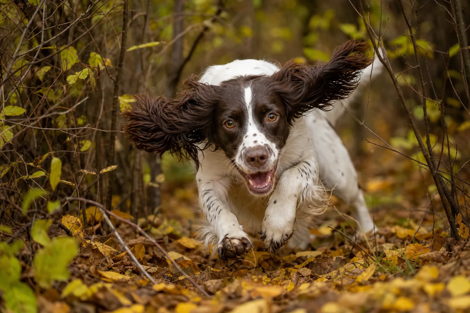 English Springer Spaniel working grouse cover